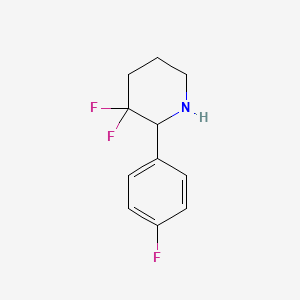 molecular formula C11H12F3N B13037131 3,3-Difluoro-2-(4-fluorophenyl)piperidine 