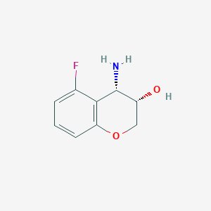 molecular formula C9H10FNO2 B13037203 (3S,4S)-4-Amino-5-fluorochroman-3-OL 