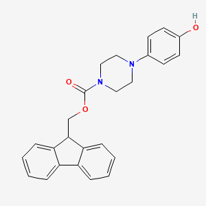 molecular formula C25H24N2O3 B1303721 9H-fluoren-9-ylmethyl 4-(4-hydroxyphenyl)piperazine-1-carboxylate CAS No. 885949-83-7