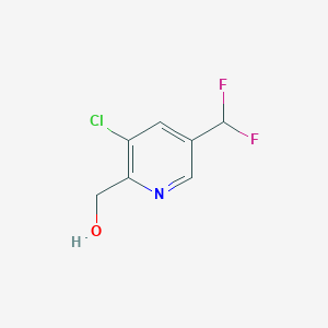 molecular formula C7H6ClF2NO B13037214 (3-Chloro-5-(difluoromethyl)pyridin-2-yl)methanol 