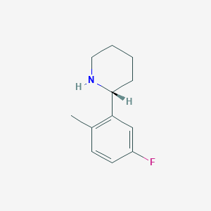 molecular formula C12H16FN B13037243 (R)-2-(5-Fluoro-2-methylphenyl)piperidine 