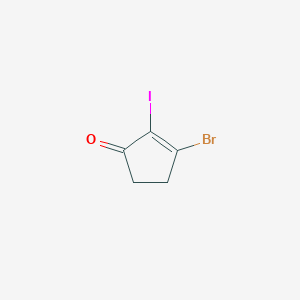 3-Bromo-2-iodocyclopent-2-EN-1-one