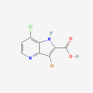 molecular formula C8H4BrClN2O2 B13037279 3-bromo-7-chloro-1H-pyrrolo[3,2-b]pyridine-2-carboxylicacid 