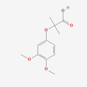 molecular formula C12H16O5 B13037287 2-(3,4-Dimethoxyphenoxy)-2-methylpropanoic acid 