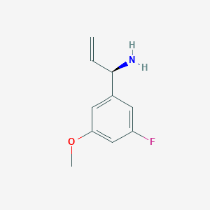 molecular formula C10H12FNO B13037310 (1R)-1-(5-Fluoro-3-methoxyphenyl)prop-2-enylamine 