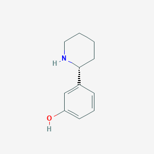 molecular formula C11H15NO B13037385 3-((2R)-2-Piperidyl)phenol 