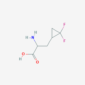 molecular formula C6H9F2NO2 B13037436 2-Amino-3-(2,2-difluorocyclopropyl)propanoic acid 