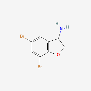 molecular formula C8H7Br2NO B13037439 5,7-Dibromo-2,3-dihydro-1-benzofuran-3-amine CAS No. 1273653-91-0