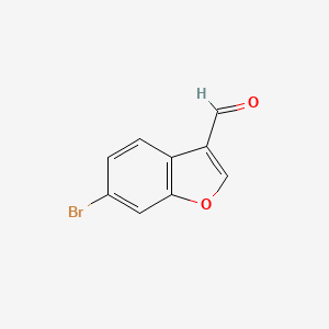 molecular formula C9H5BrO2 B13037441 6-Bromobenzofuran-3-carbaldehyde 