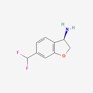 molecular formula C9H9F2NO B13037489 (3R)-6-(Difluoromethyl)-2,3-dihydrobenzo[B]furan-3-ylamine 