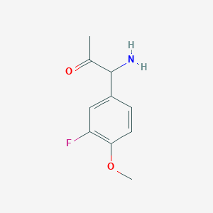 molecular formula C10H12FNO2 B13037544 1-Amino-1-(3-fluoro-4-methoxyphenyl)acetone 