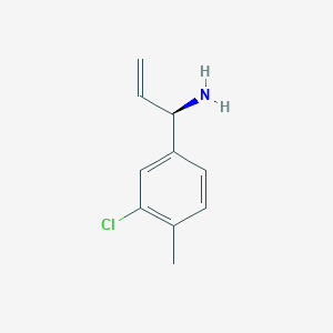 molecular formula C10H12ClN B13037596 (1R)-1-(3-Chloro-4-methylphenyl)prop-2-enylamine 