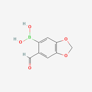 molecular formula C8H7BO5 B1303760 (6-Formylbenzo[d][1,3]dioxol-5-yl)boronic acid CAS No. 94838-88-7