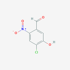 molecular formula C7H4ClNO4 B13037608 4-Chloro-5-hydroxy-2-nitrobenzaldehyde 