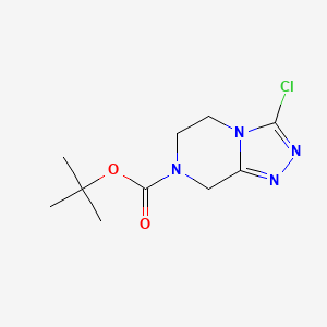 molecular formula C10H15ClN4O2 B13037621 tert-Butyl 3-chloro-5,6-dihydro-[1,2,4]triazolo[4,3-a]pyrazine-7(8H)-carboxylate 