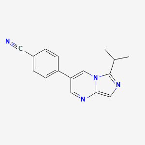 molecular formula C16H14N4 B13037622 4-(6-Isopropylimidazo[1,5-A]pyrimidin-3-YL)benzonitrile 