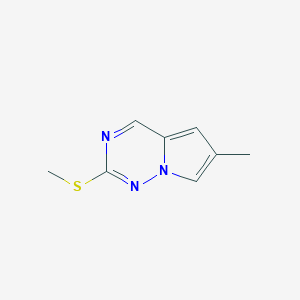 molecular formula C8H9N3S B13037623 6-Methyl-2-(methylsulfanyl)pyrrolo[2,1-f][1,2,4]triazine CAS No. 1233179-40-2