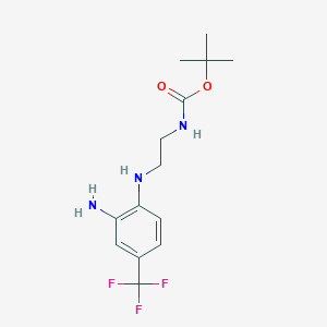 molecular formula C14H20F3N3O2 B1303764 叔丁基N-{2-[2-氨基-4-(三氟甲基)苯胺]乙基}氨基甲酸酯 CAS No. 215655-42-8