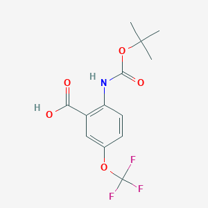 molecular formula C13H14F3NO5 B1303765 2-[(tert-Butoxycarbonyl)amino]-5-(trifluoromethoxy)benzoic acid CAS No. 220107-35-7