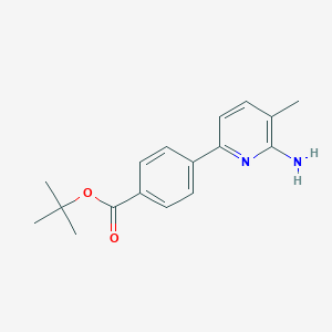 molecular formula C17H20N2O2 B13037659 Tert-butyl 4-(6-amino-5-methylpyridin-2-YL)benzoate CAS No. 2102410-19-3