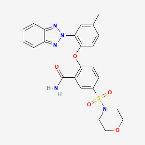 molecular formula C24H23N5O5S B13037692 2-[2-(2H-1,2,3-benzotriazol-2-yl)-4-methylphenoxy]-5-(morpholin-4-ylsulfonyl)benzamide 