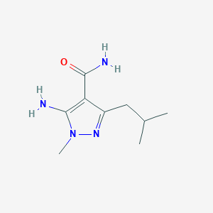 molecular formula C9H16N4O B13037709 5-Amino-3-isobutyl-1-methyl-1H-pyrazole-4-carboxamide 