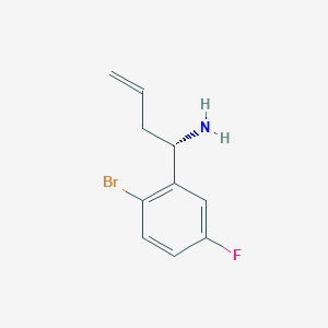 molecular formula C10H11BrFN B13037712 (S)-1-(2-Bromo-5-fluorophenyl)but-3-EN-1-amine 