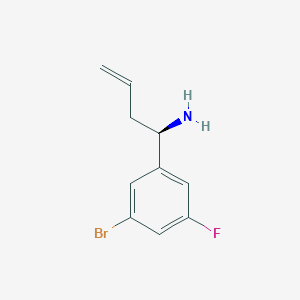 molecular formula C10H11BrFN B13037719 (R)-1-(3-Bromo-5-fluorophenyl)but-3-EN-1-amine 