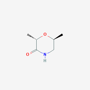 molecular formula C6H11NO2 B13037735 (2S,6S)-2,6-dimethylmorpholin-3-one 