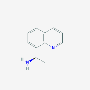 molecular formula C11H12N2 B13037769 (R)-1-(Quinolin-8-YL)ethan-1-amine 