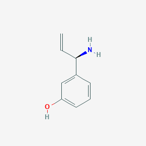 molecular formula C9H11NO B13037790 3-((1R)-1-Aminoprop-2-enyl)phenol 