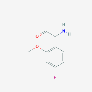 molecular formula C10H12FNO2 B13037831 1-Amino-1-(4-fluoro-2-methoxyphenyl)acetone 