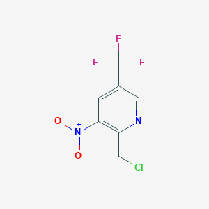 molecular formula C7H4ClF3N2O2 B13037912 2-(Chloromethyl)-3-nitro-5-(trifluoromethyl)pyridine 