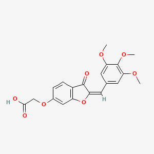 molecular formula C20H18O8 B13037920 2-[[(2E)-3-oxo-2-[(3,4,5-trimethoxyphenyl)methylidene]-1-benzofuran-6-yl]oxy]acetic acid 