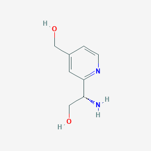 molecular formula C8H12N2O2 B13037922 (2s)-2-Amino-2-[4-(hydroxymethyl)(2-pyridyl)]ethan-1-ol 