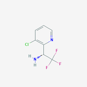 molecular formula C7H6ClF3N2 B13037941 (R)-1-(3-Chloropyridin-2-YL)-2,2,2-trifluoroethan-1-amine 