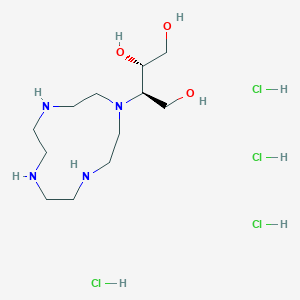 molecular formula C12H32Cl4N4O3 B13037956 (2S,3R)-3-(1,4,7,10-tetrazacyclododec-1-yl)butane-1,2,4-triol;tetrahydrochloride 