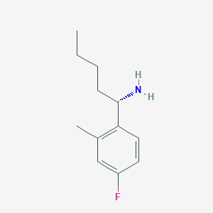 molecular formula C12H18FN B13037961 (S)-1-(4-Fluoro-2-methylphenyl)pentan-1-amine 