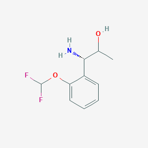 molecular formula C10H13F2NO2 B13038001 (1S)-1-Amino-1-(2-(difluoromethoxy)phenyl)propan-2-OL 