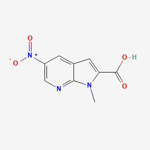 molecular formula C9H7N3O4 B13038050 1-methyl-5-nitro-1H-pyrrolo[2,3-b]pyridine-2-carboxylic acid 