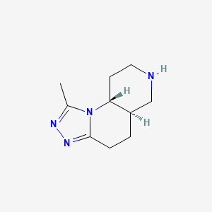 molecular formula C10H16N4 B13038051 (5AR,9AR)-1-Methyl-4,5,5A,6,7,8,9,9A-octahydro-[1,2,4]triazolo[4,3-A][1,6]naphthyridine 