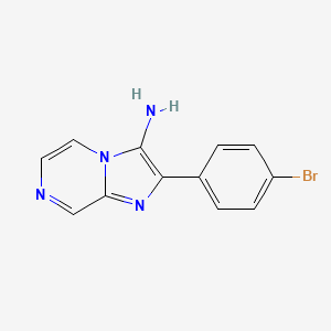 molecular formula C12H9BrN4 B13038063 2-(4-Bromophenyl)imidazo[1,2-a]pyrazin-3-amine 