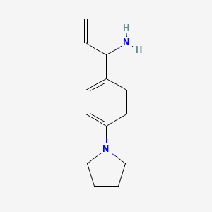 molecular formula C13H18N2 B13038086 1-[4-(Pyrrolidin-1-YL)phenyl]prop-2-EN-1-amine 