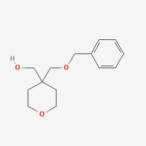 molecular formula C14H20O3 B13038142 (4-((Benzyloxy)methyl)tetrahydro-2H-pyran-4-YL)methanol 