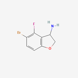 molecular formula C8H7BrFNO B13038158 5-Bromo-4-fluoro-2,3-dihydro-1-benzofuran-3-amine 