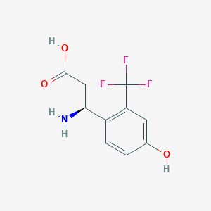 molecular formula C10H10F3NO3 B13038181 (S)-3-Amino-3-(4-hydroxy-2-(trifluoromethyl)phenyl)propanoic acid 