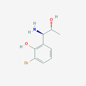 molecular formula C9H12BrNO2 B13038214 2-((1R,2R)-1-Amino-2-hydroxypropyl)-6-bromophenol 