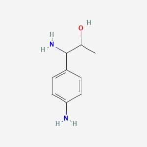 molecular formula C9H14N2O B13038230 1-Amino-1-(4-aminophenyl)propan-2-OL 