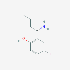 molecular formula C10H14FNO B13038235 (S)-2-(1-Aminobutyl)-4-fluorophenol hcl 