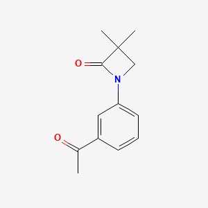 molecular formula C13H15NO2 B1303824 1-(3-乙酰苯基)-3,3-二甲基氮杂环丁-2-酮 CAS No. 453557-75-0